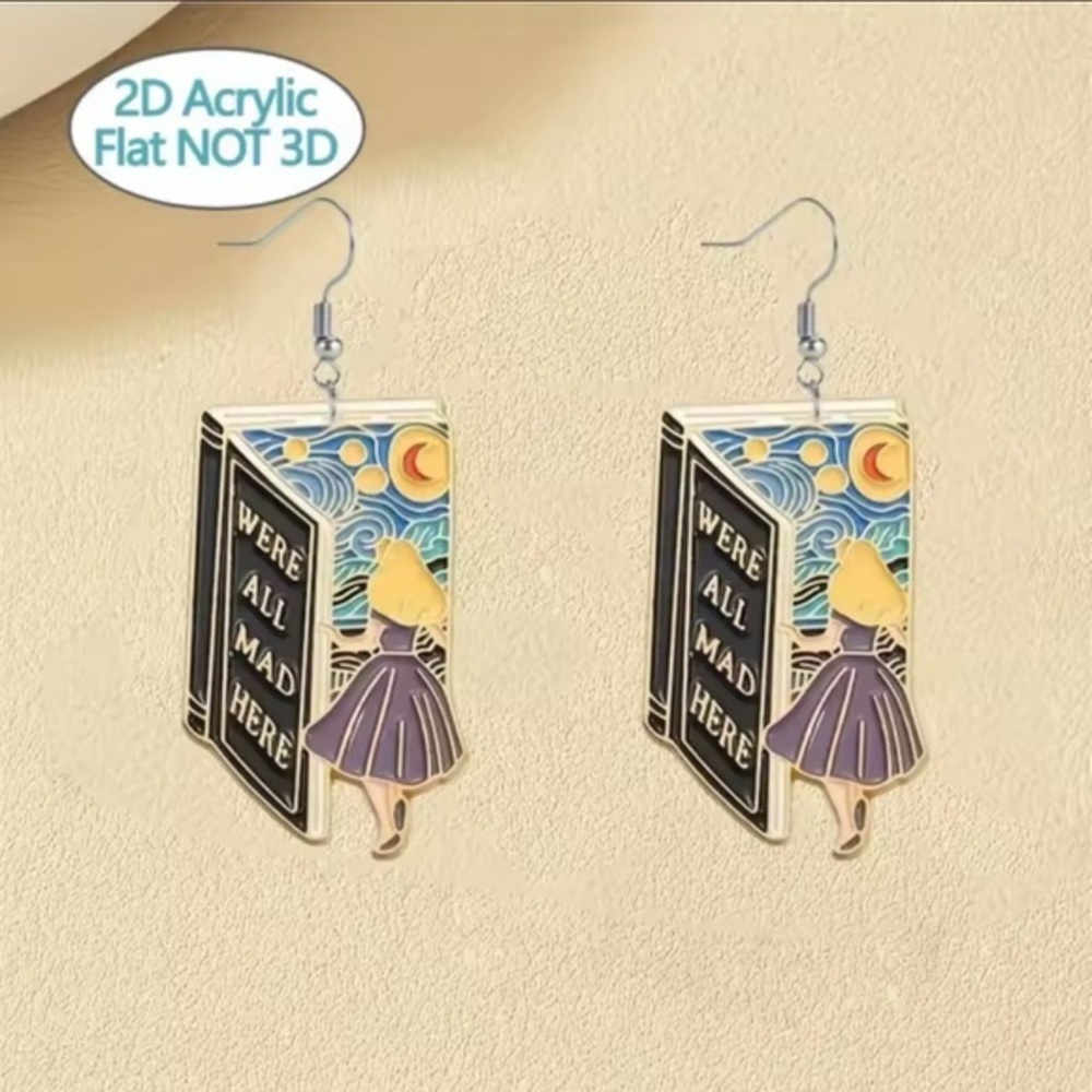 Alice in Wonderland Storybook Earrings
